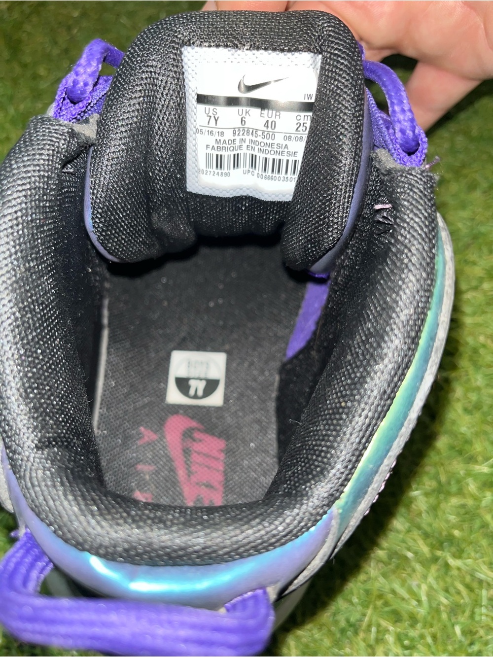 Nike Iridescent Purple Teal Air More Uptempo Sneakers - Picture 7 of 8